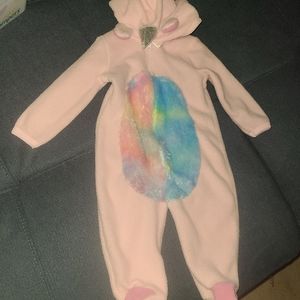 Unicorn hooded footie